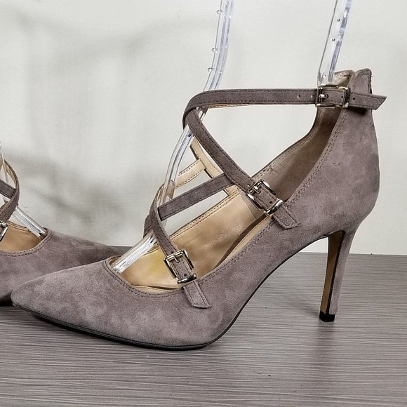 Vince Camuto Neddy Pointy Toe Pump, Brown Suede, Womens Size 7.5 / 37.5 - Picture 8 of 12